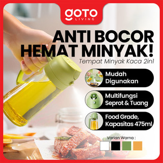 Goto Ligo Oil Jar Tempat Minyak Goreng Botol Kaca Spray 2 In 1