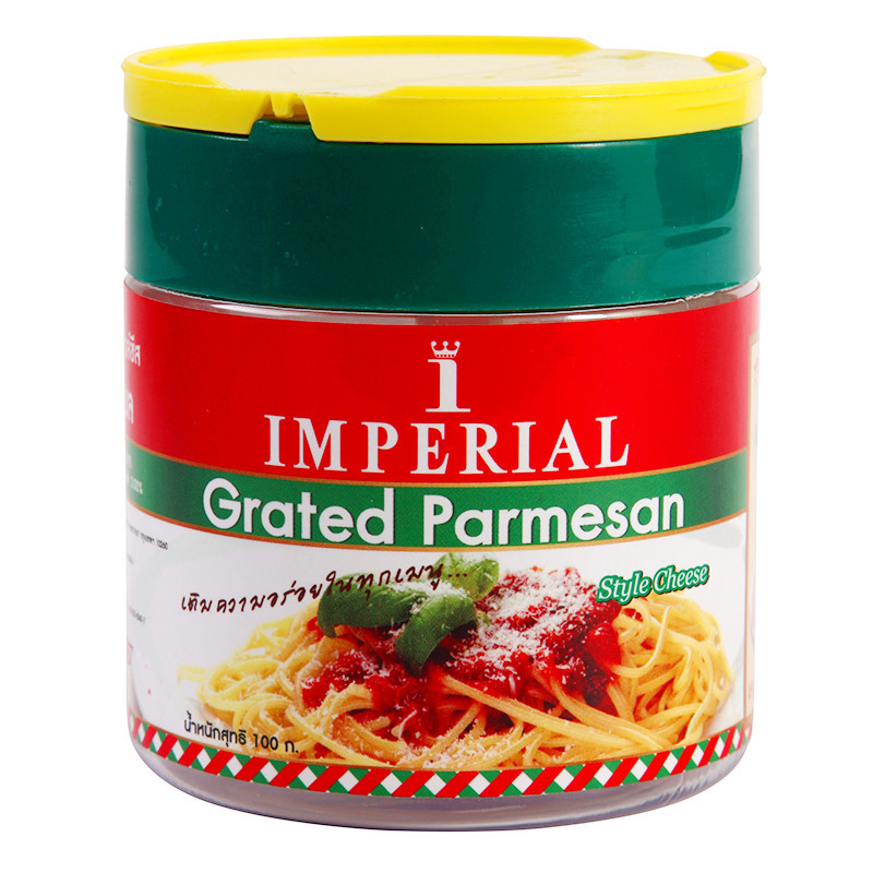 อิมพีเรียลเกรทเต็ดพาเมซานชีสป่นกระปุก 100ก Imperial Grated Parmesan Style Cheese 100g [หมายเลขบาร์โค้ด 8850332311440 ]