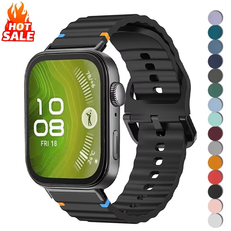 ซิลิโคนกีฬาสําหรับ Huawei Watch Fit 4 Fit 4pro สร้อยข้อมือ Correas Watchband สําหรับ Huawei Watch Fit3/2/1 Band สายรัดข้อมือแบบนุ่ม