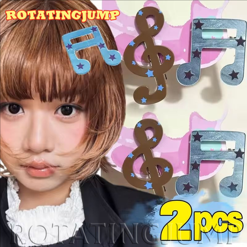 [แฟชั่น] 1/2 ชิ้น - Sweet Musical Note Star Barrettes สาวสไตล์เกาหลี Bangs คลิปด้านข้างน่ารัก Headwear Harajuku เครื่องประดับผมเกาหลี /มาใหม่