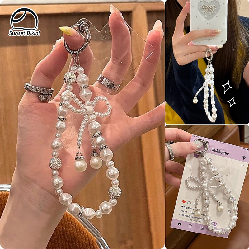จี้ไข่มุก ลูกปัด สายคล้องโทรศัพท์ คุณภาพสูง เครื่องประดับแฟชั่น สไตล์เกาหลี พวงกุญแจห้อยกระเป๋า ราคาถูกที่สุด