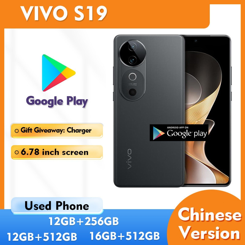 โทรศัพท์มือสอง VIVO S19 5g เกือบใหม่หน้าจอสมาร์ทโฟน Android 256GB ROM SVK6
