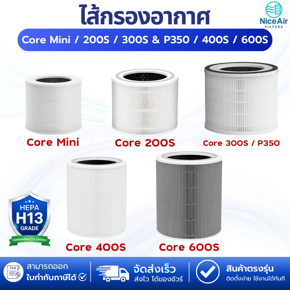 ไส้กรองอากาศ Levoit Core 200S / 300S & P350 / 400S / 600S / Mini เลอวอยท์ True HEPA Filter