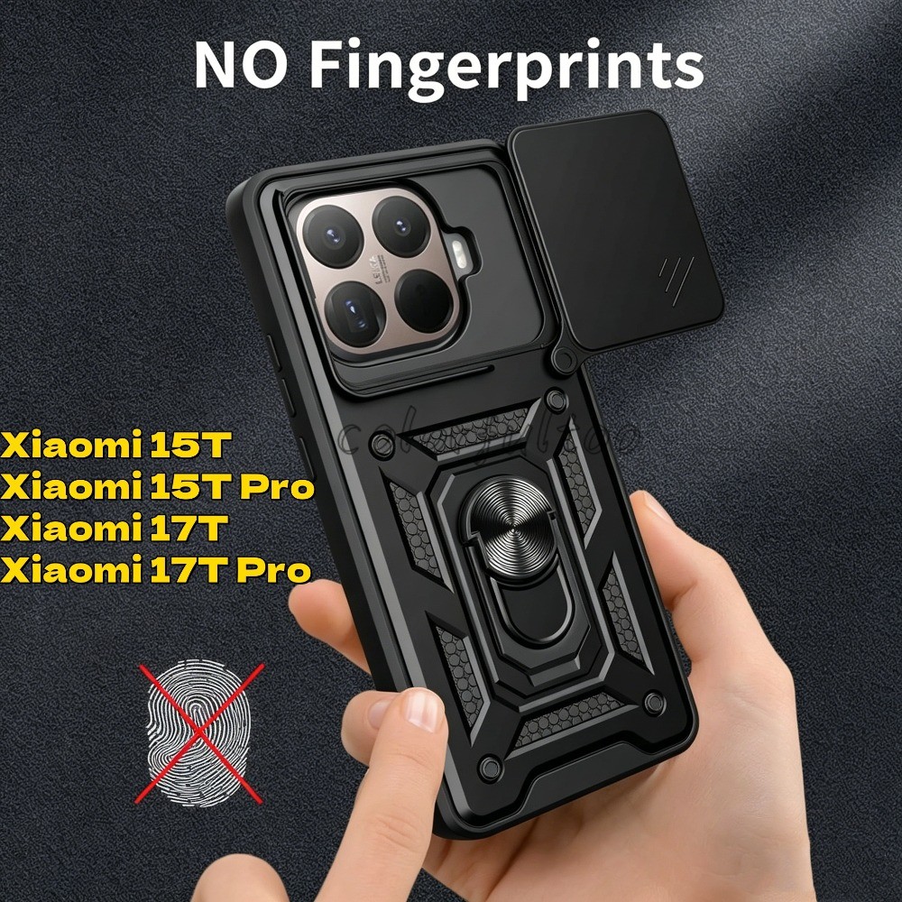 ปลอกสําหรับ Xiaomi 17T Pro 17TPro 5G 2026 เคสโทรศัพท์สไลด์กล้องเลนส์ป้องกันสําหรับ Xiaomi17T Xiaomi17TPro เกราะโทรศัพท์แม่เหล็กผู้ถือรถ