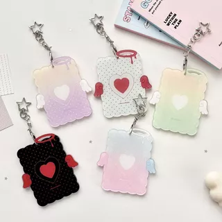 👼เคสใส่การ์ดอะคริลิคปีกนางฟ้าสองสี น่ารัก ใส่บัตรประจำตัว การ์ดคอลเลคชัน ปกป้องการ์ดไม่ขูดรอย