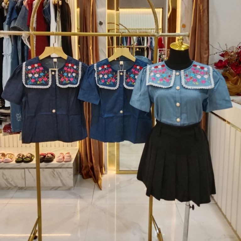 เสื้อ NN คอปกดอกไม้ปัก Import BKK