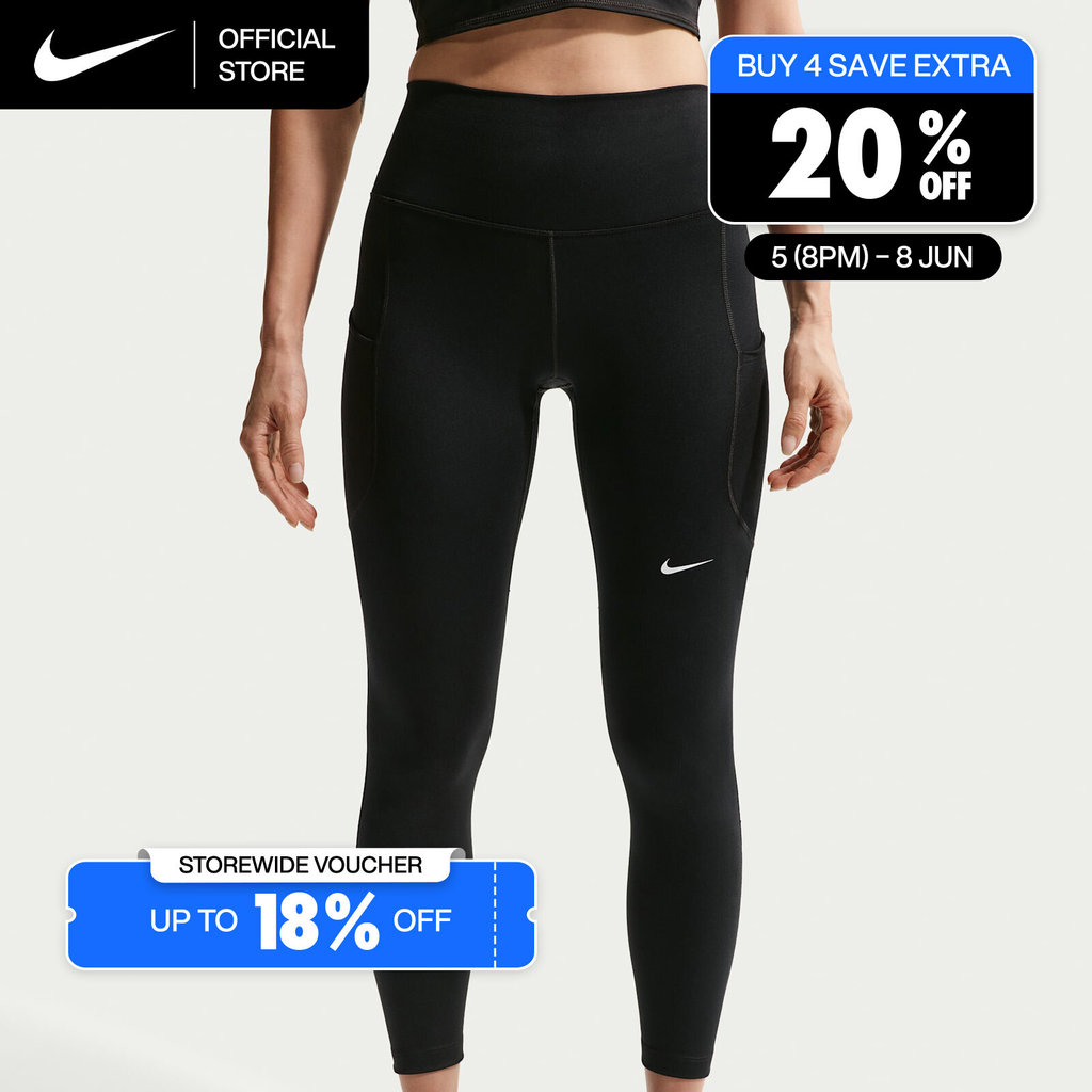 Nike Women's One High-Waisted 7/8 with Pockets Leggings - Black [FN3242-011]