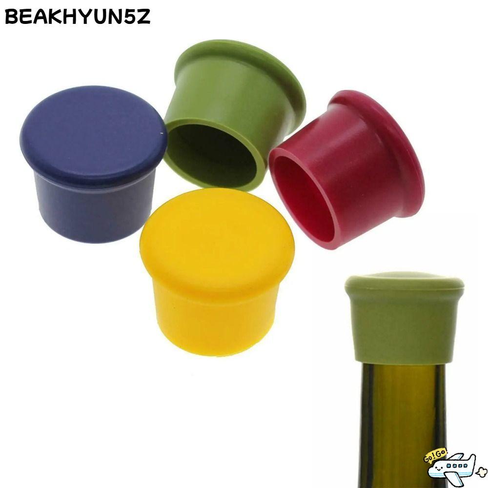 BEAKHYUN5Z 1/6 ชิ้นขวดเครื่องดื่ม, รั่วฟรี Fresh Keeping Sealers จุกเครื่องดื่ม, ปิดสีอ่อนเบียร์เครื่องดื่มซิลิโคนบาร์อุปกรณ์เสริม