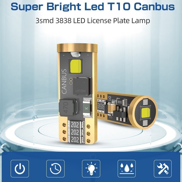 T10 ตัวบ่งชี้แสงกว้าง LED T10 194 168 3838 ไฟเลี้ยวรถยนต์ถอดรหัส BA9S ไฟเบรค AC603 #.