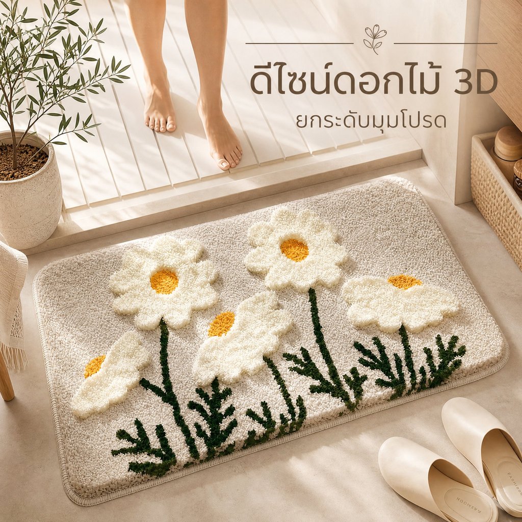 Luxe พรมนิ่ม 40x60cm ดูดซับน้ำได้ดี กันลื่น แบบแห้งเร็ว ลายน่ารักสุดๆ