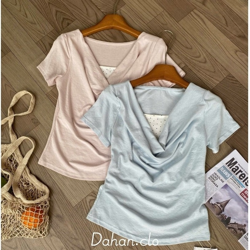 (QCC) DH179 เสื้อยืดคอปก – Elegant & Feminine