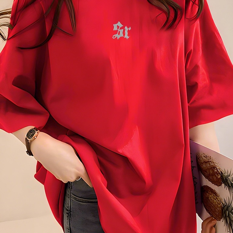 2R337 T เสื้อ Baju Perempuan สไตล์ Tshirt ผู้หญิง Seluar Plus ขนาดเสื้อผ้าสไตล์เกาหลีผู้หญิง Crop To