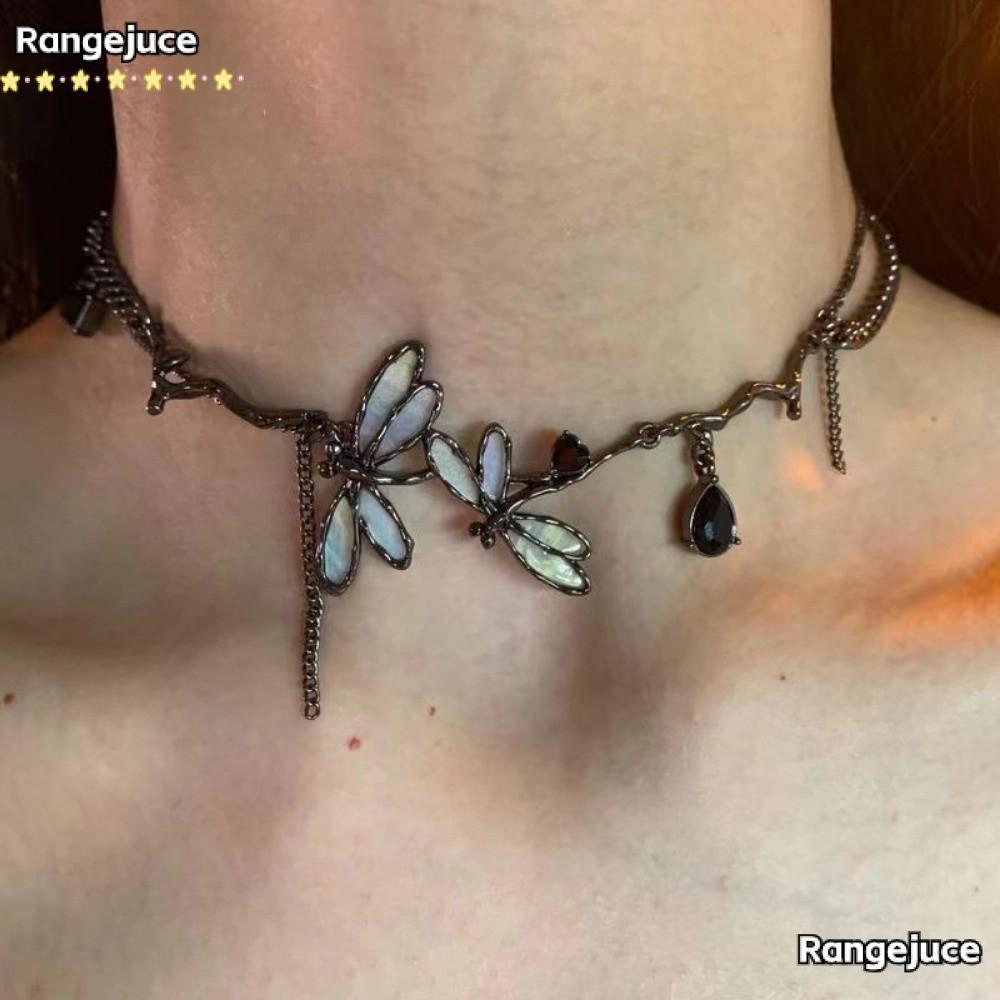 RANGEJUCE Spliced Cross Necklace, Punk Silver Choker Necklace, Grunge Rock Y2K Hip Hop Necklace Jewe