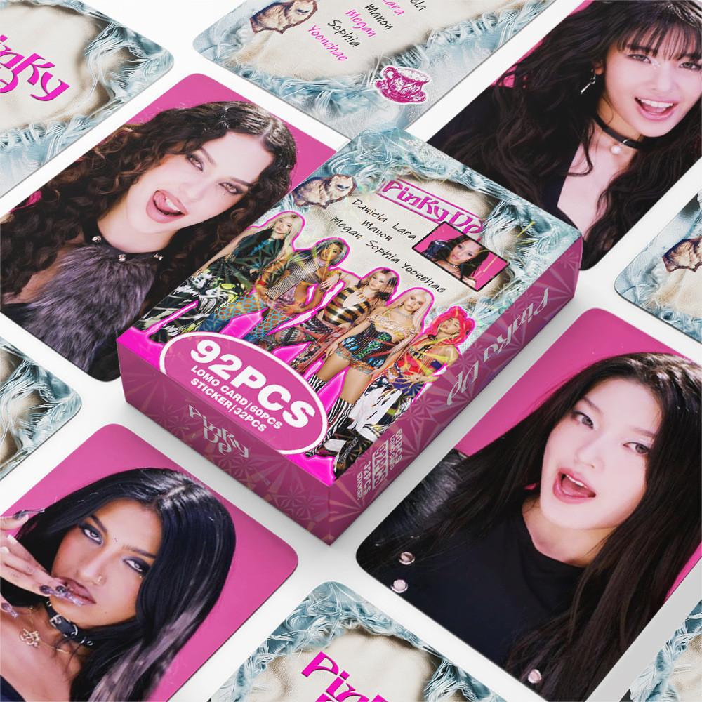 KATSEYE อัลบั้ม PINKY UP การ์ด Lomo Photocard โปสการ์ด 60 ชิ้นการ์ด + สติ๊กเกอร์ 32 ชิ้น