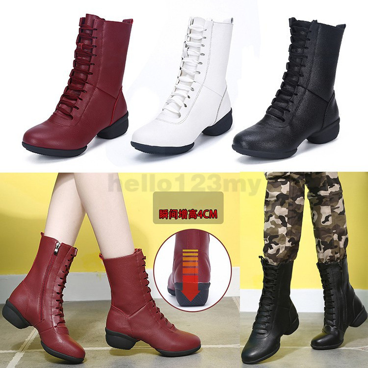 Plus ขนาด 36-42 รองเท้าผู้หญิงแจ๊สสุภาพสตรี Square Dance รองเท้าด้านล่างนุ่ม Zip รองเท้า 2121 J42Q