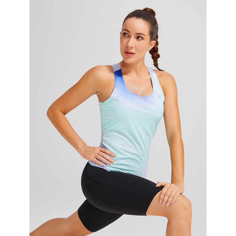 Cosleaf/cosleaf เสื้อกั๊กฟิตเนสผู้หญิงหลวมสบายๆ Breathable แขนกุดเสื้อผ้าโยคะ Professional Running T