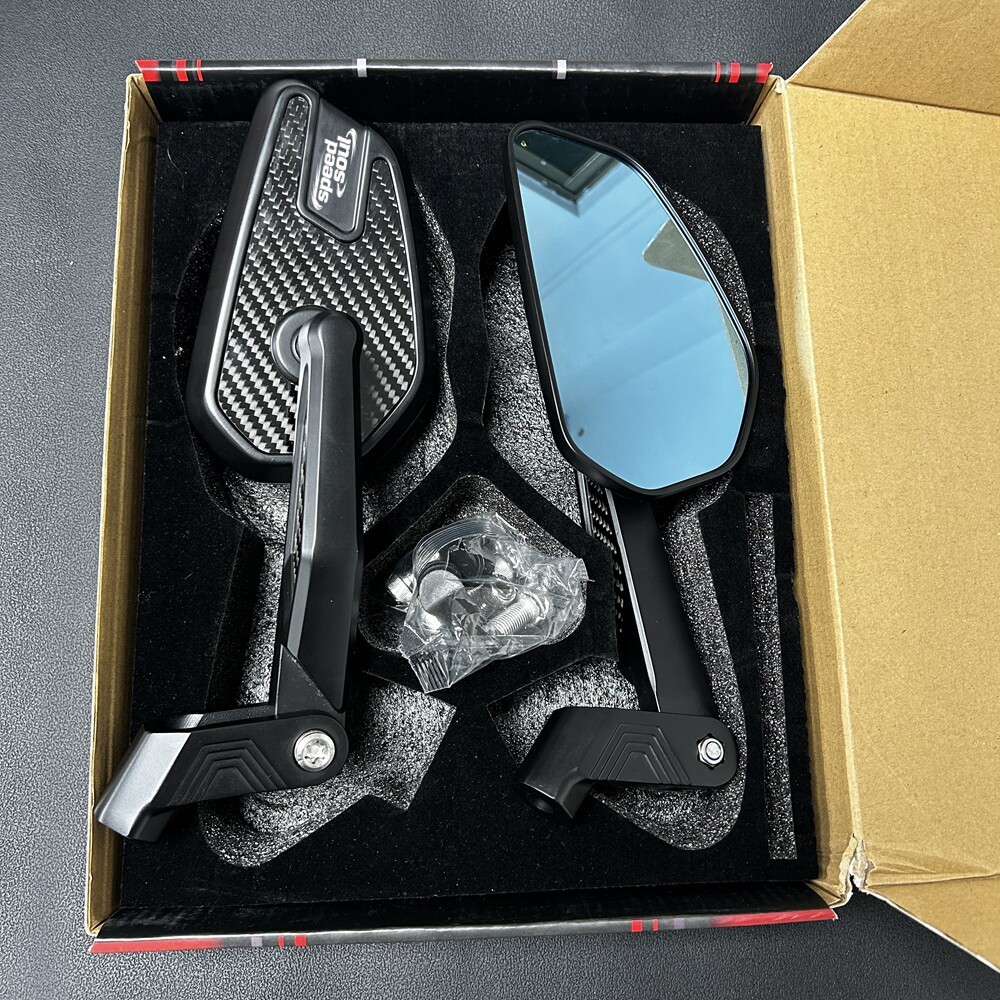 เหมาะสําหรับ Honda NWG150 NS150GX CGX150 ดัดแปลงมุมมองสนามขนาดใหญ่กระจกมองหลังคาร์บอนมิติ Reflector