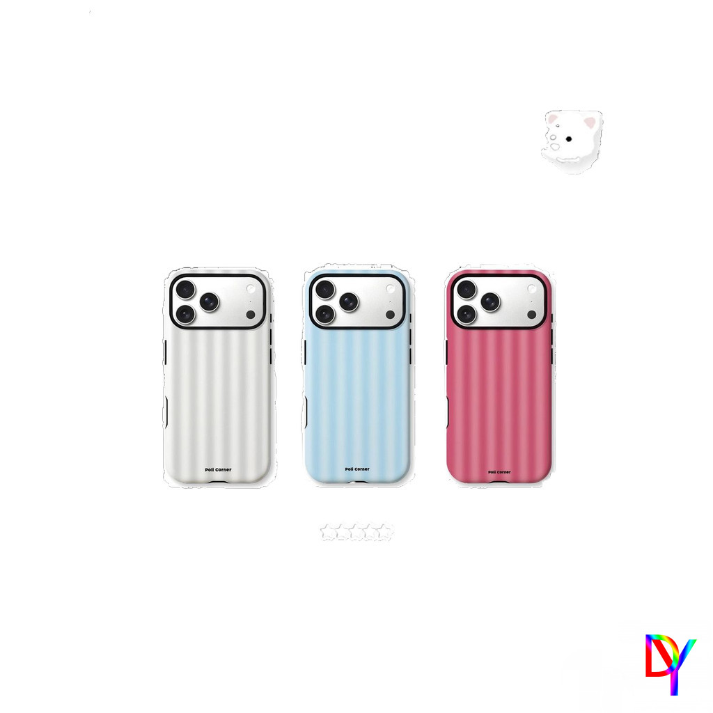 Blurred Stripes Film 2-in-1 Two-Layered AdvancedสําหรับiPhone 17 16 15 14 13 12 11 Pro Max Air Plus XS XR 7 8Plus Anti-Fallป้องกันกรณี