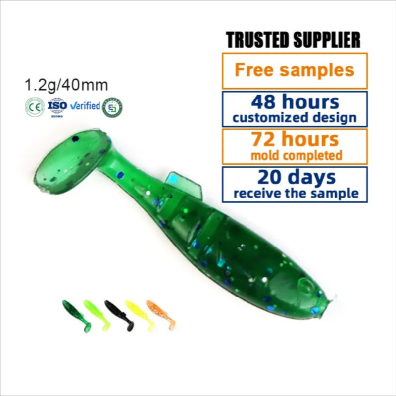 40 มม. 1.2g TPR soft bass trout เหยื่อตกปลาว่ายน้ําเหยื่อ Test