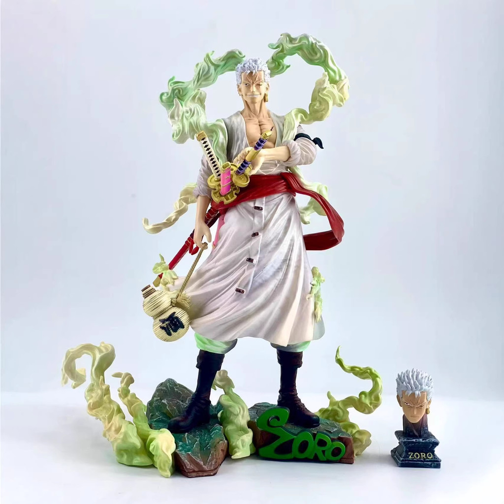 Nika Zoro Nika Sanji แกะสลักสองหัวทํามือพร้อมเครื่องประดับโมเดลอนิเมะแม่เหล็กเล่นอินเทรนด์สองมิติ