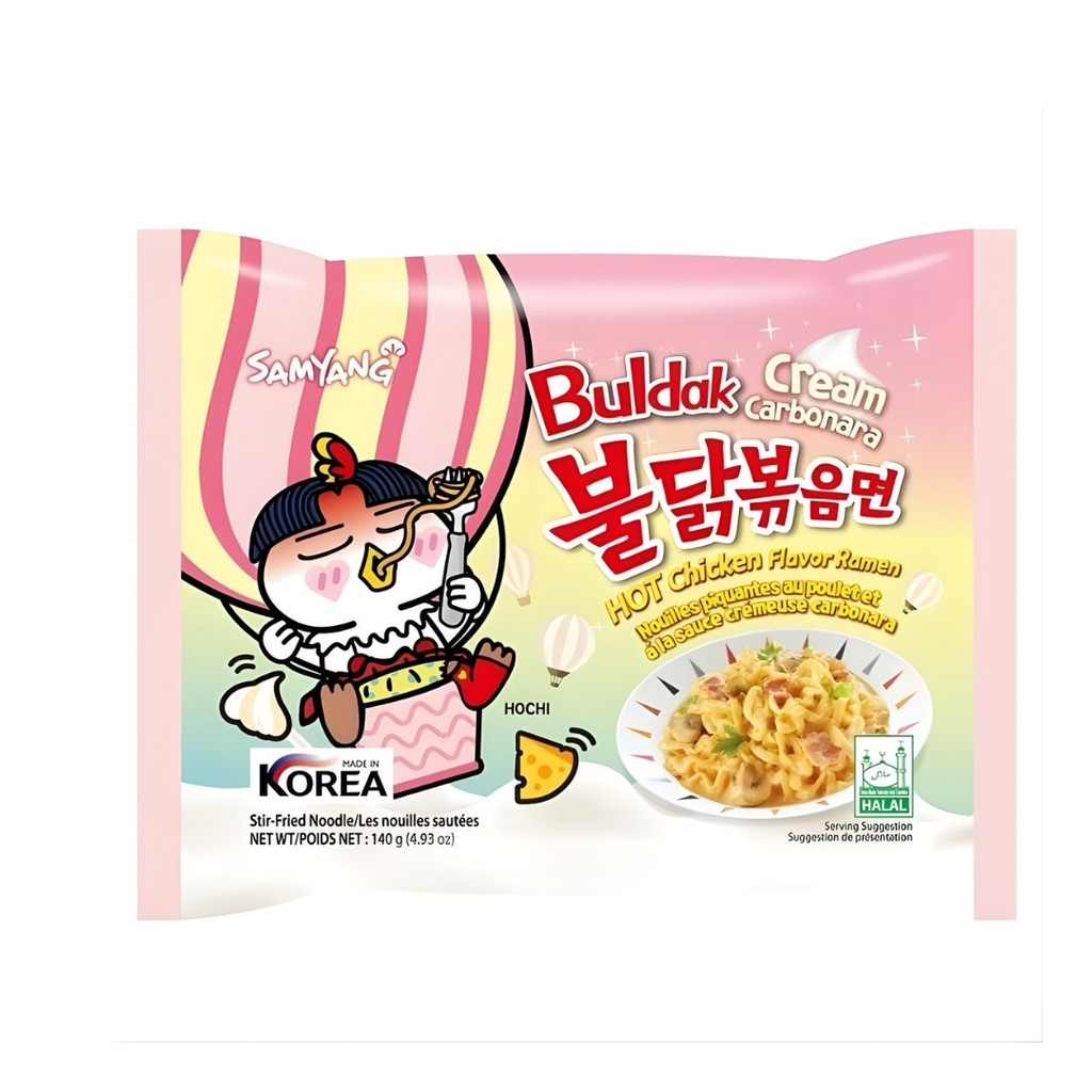 ซัมยัง บูลดัก ราเมงผัดเผ็ดรสไก่ครีมคาร์โบนารา Samyang Buldak Cream Carbonara Ramen 140g. ราคาถูก Shopee Lazada