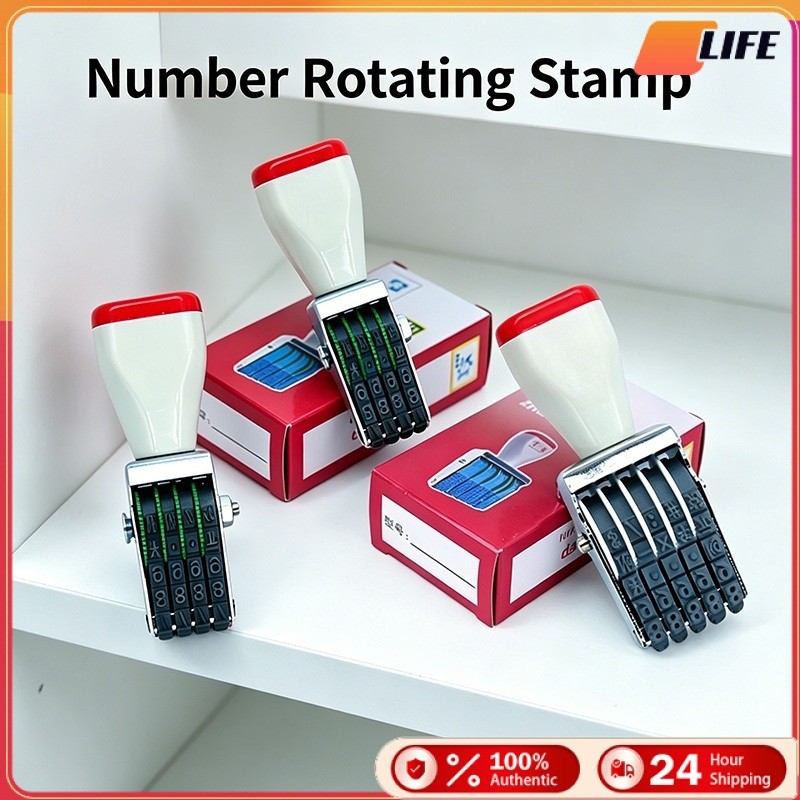 เก็บปลายทาง！ตรายางหมายเลข ตราปั๊มวันที่ 3หลัก 4หลัก 5หลัก ตัวอักษรสูง 5MM ลูกกลิ้งหมุนง่าย