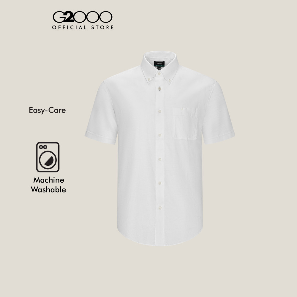 G2000 เสื้อเชิ้ตแขนสั้นลำลองสำหรับผู้ชาย Comfort Fit รุ่น 5613096800 สีขาว