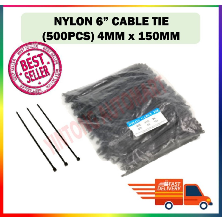 NYLON 6 CABLE TIE (500PCS) 4MM x 150MM