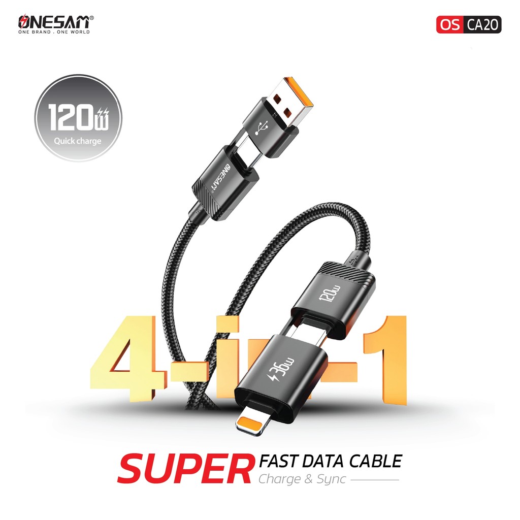 สายชาร์จ OS-CA20 SUPER FAST DATA CABLE Charge & Sync