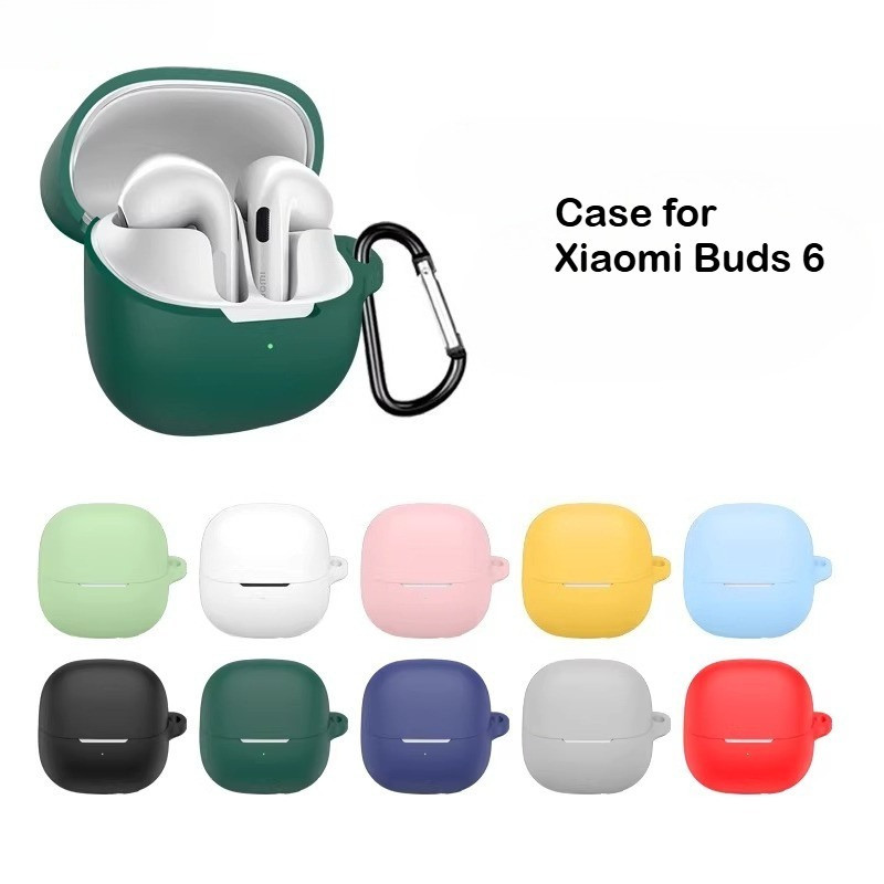 สําหรับ Xiaomi Buds 6 ซิลิโคนหูฟังป้องกันกรณีสําหรับ Xiaomi Buds6 หูฟังไร้สายหูฟังผู้ถือ Antidust แขนอุปกรณ์เสริม
