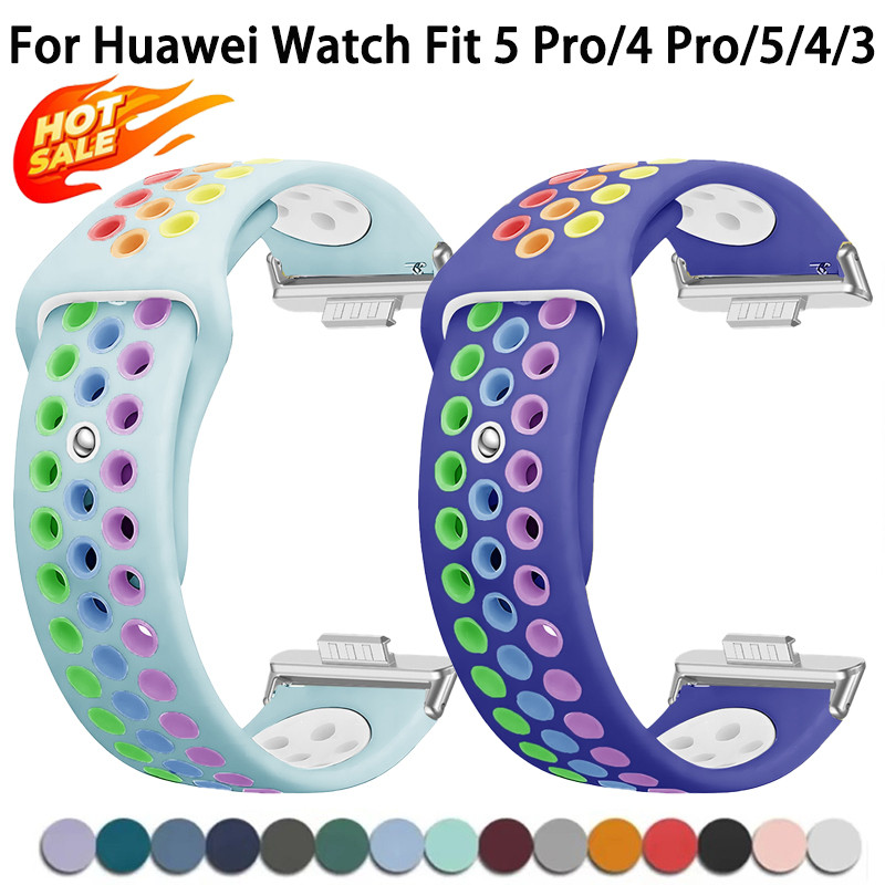 ซิลิโคนกีฬาสําหรับ Huawei Watch Fit 5/Fit 5 Pro สร้อยข้อมือสําหรับ Huawei Fit 4 Pro/4/3 สายนาฬิกาอุปกรณ์เสริม