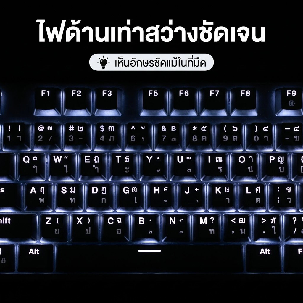 คีย์แคปโปร่งแสง เทคโนโลยีพิมพ์ความร้อน ความสูงมาตรฐานโรงงาน จัดส่งในประเทศ เหมาะสำหรับคีย์บอร์ดแมคคานิคอล RGB