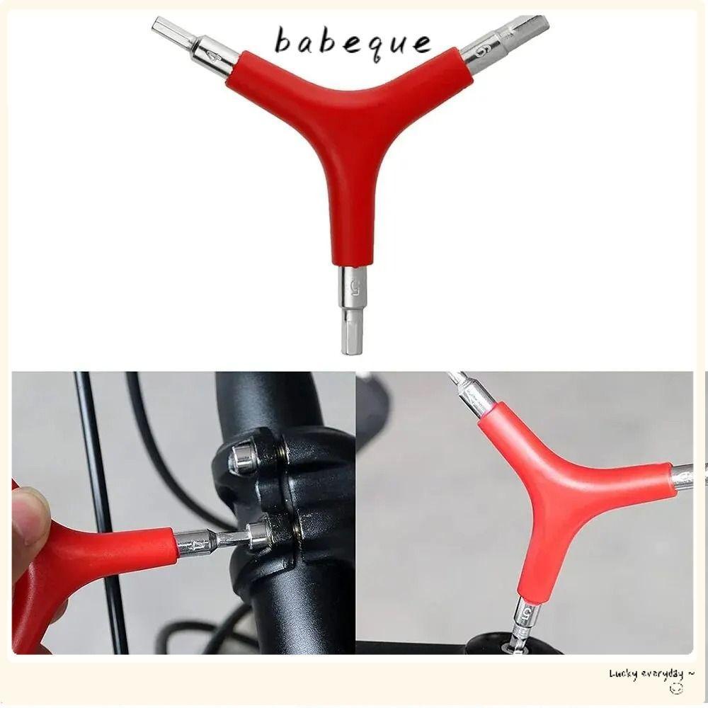 BABEQUE ประแจหกเหลี่ยม, 4/5/6 มม.3 Way ประแจหกเหลี่ยมด้านใน, แบบพกพาสวมใส่เหล็กซ่อมเครื่องมือ Y-รูปประแจสําหรับกลางแจ้ง