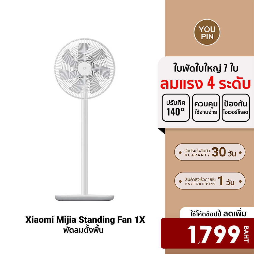 [ลดเหลือ 1799] Xiaomi Mi Smart Standing Fan 2 / Fan 2 Lite /Fan 1X พัดลมตั้งพื้น เชื่อมต่อผ่านแอป Xiaomi Home -30D