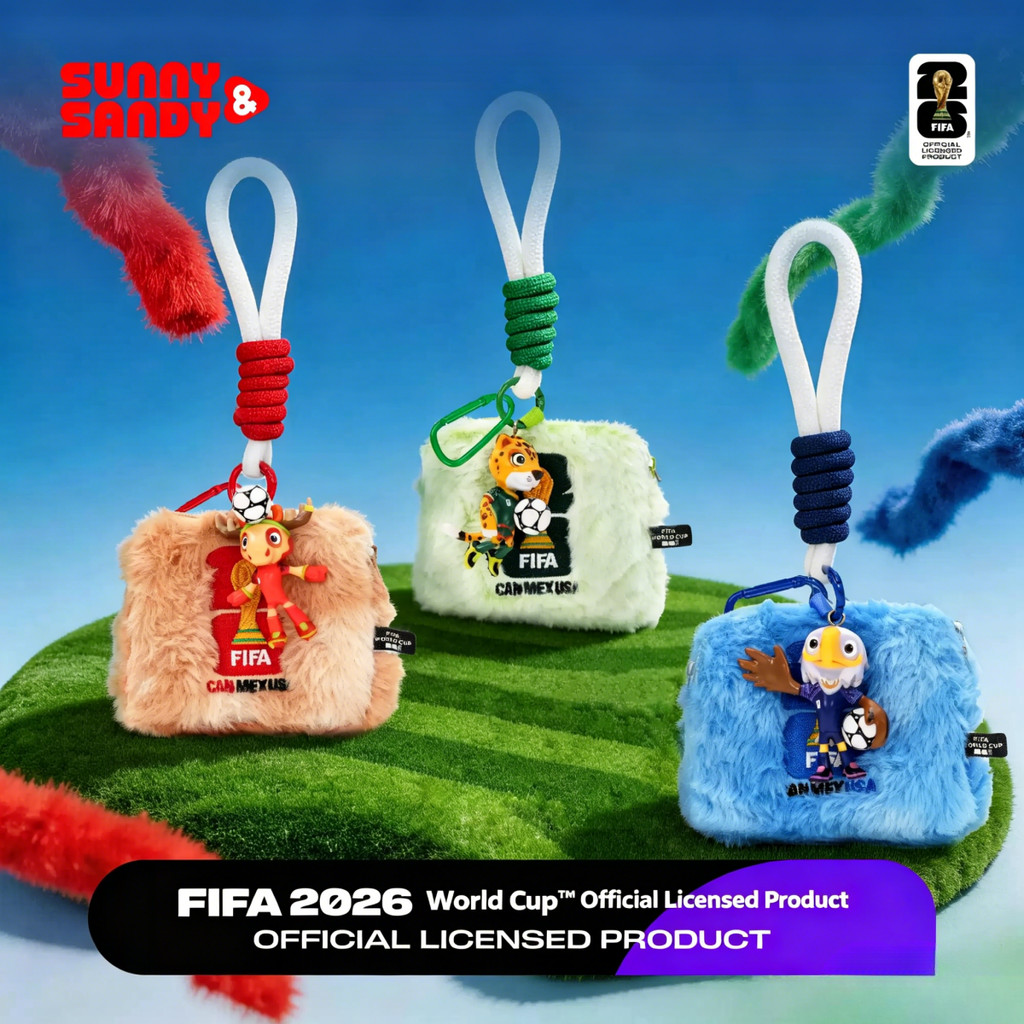 FIFA World Cup 2026 CAN เม็กซิโก USA พวงกุญแจมาสคอต, กระเป๋าใส่เหรียญขนาดเล็กแบบเปิดได้ Zayu Maple Clutc