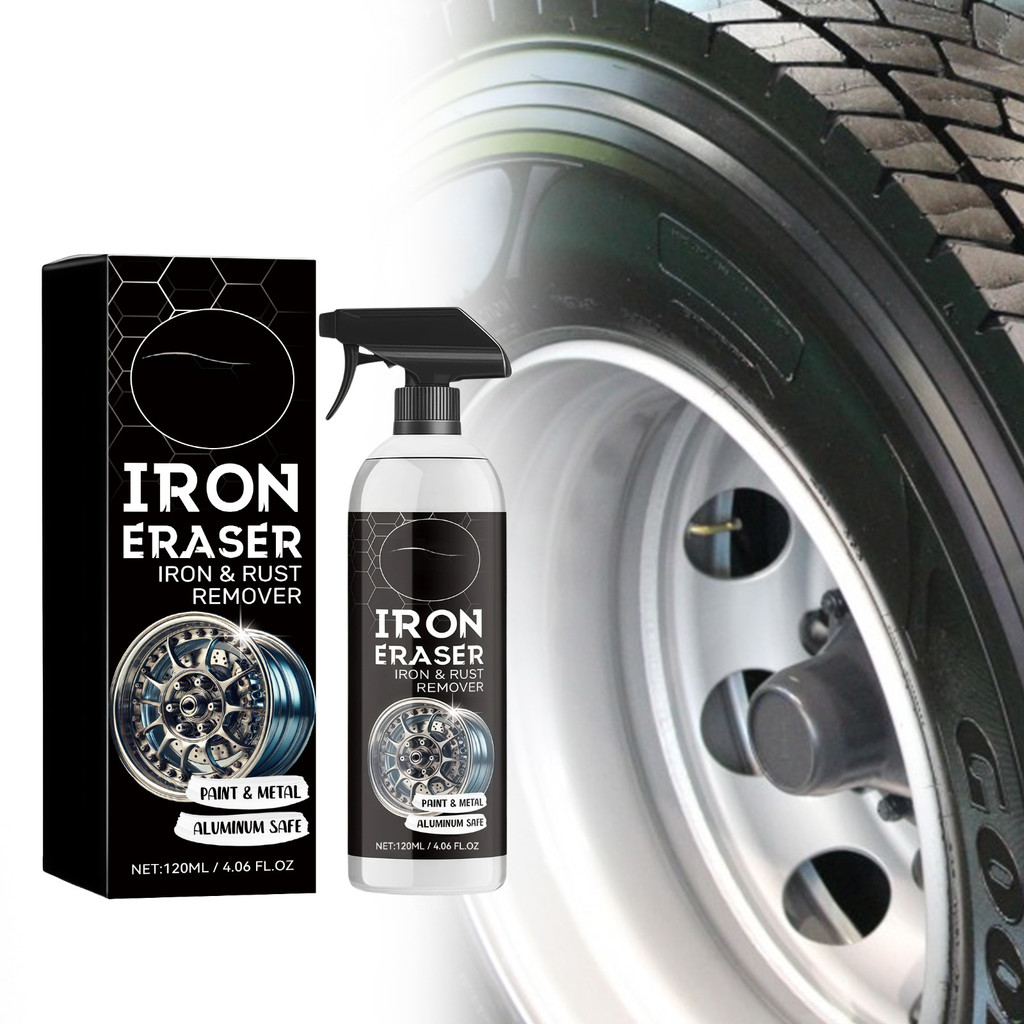 Iron & Rust Remover สเปรย์ทําความสะอาดล้ออัตโนมัติเบรคฝุ่นปลอดภัยบนสีและโลหะอลูมิเนียมที่เป็นมิตร 120ml[Chuuyi]