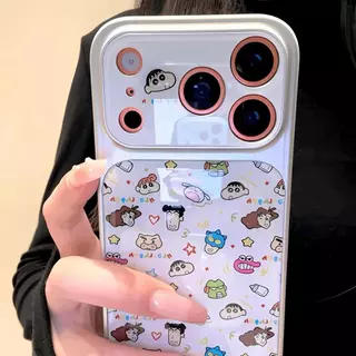 เคสโทรศัพท์ลายภาพครอบครัวชินจัง ใช้ได้กับ iPhone 13/11/12/17/14/15 Plus/16ProMax ผลิตจากอะคริลิกคุณภาพสูง กันกระแทกได้ดี