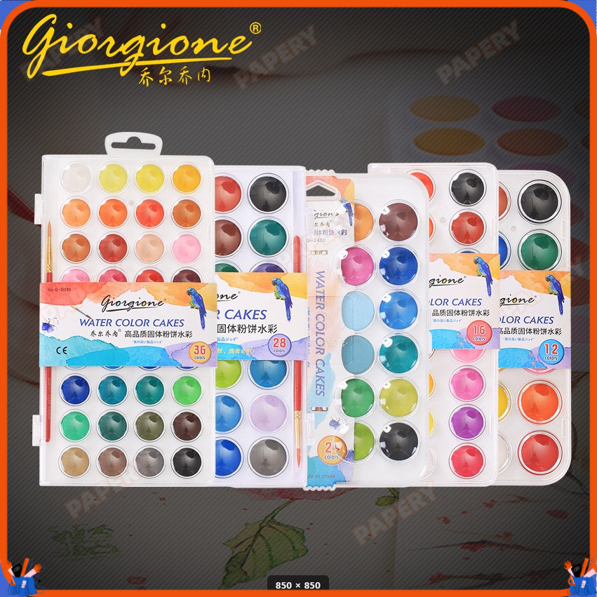 ส่งจากไทย💥สีน้ำ สีน้ำก้อน สีน้ำหลุม สีเค้ก สีน้ำตลับ สีน้ำพกพา Giorgione