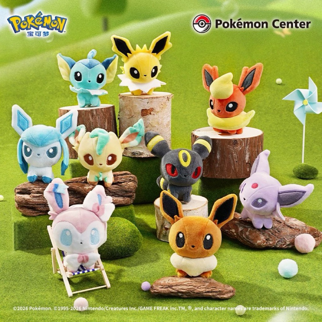 🇯🇵 Official Pokemon Center - Eevee & Eeveelutions Plush รวมตุ๊กตาอีวุยและร่างวิวัฒนาการแท้ 100% ⚡️