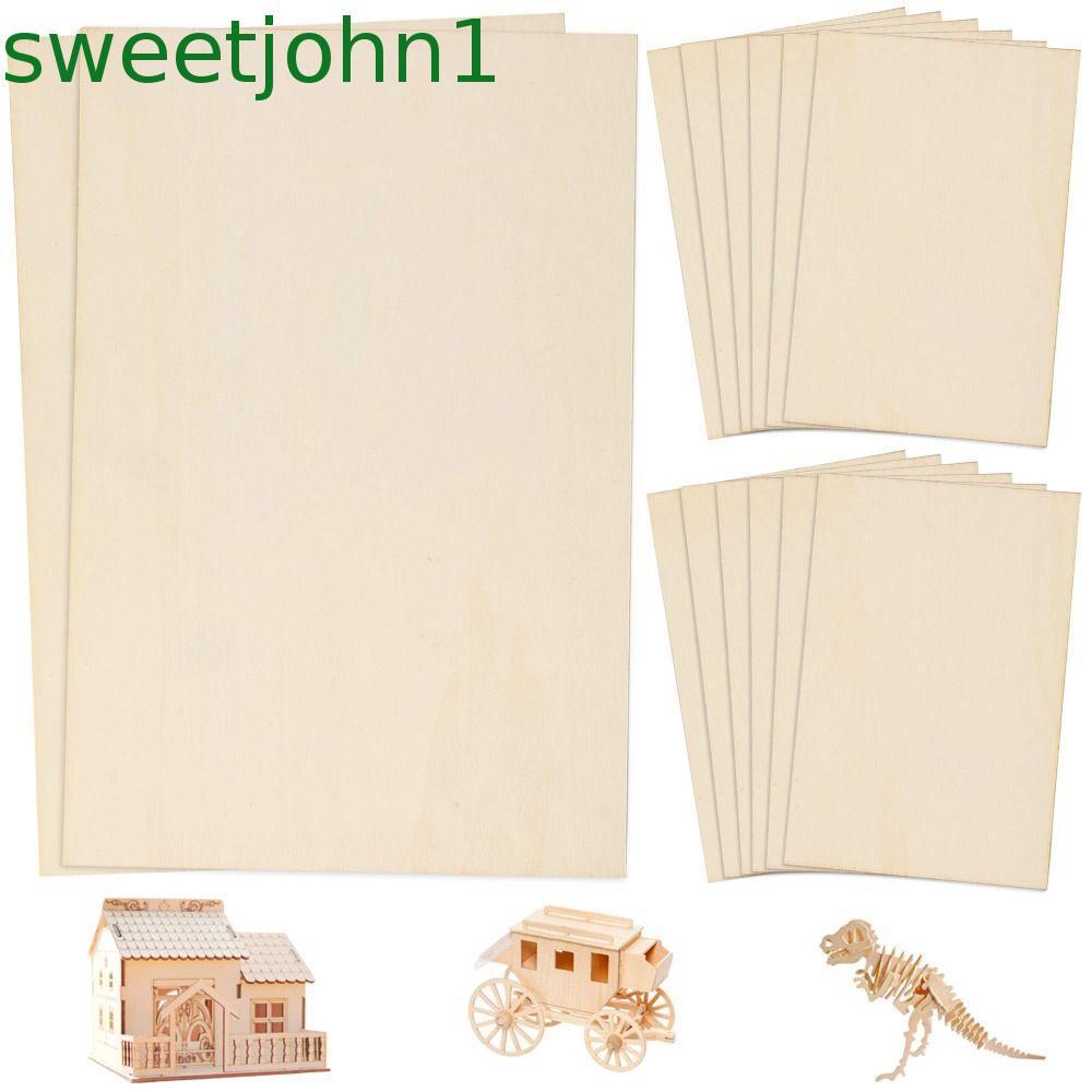 SWEETJOHN Basswood ไม้อัดเครื่องบินเรือของเล่น DIY หัตถกรรมก่อสร้างวัสดุ DIY ไม้ไม้รุ่น DIY บ้านไม้เด็กรุ่นวัสดุแผ่นสี่เหลี่ยมผืนผ้าไม้