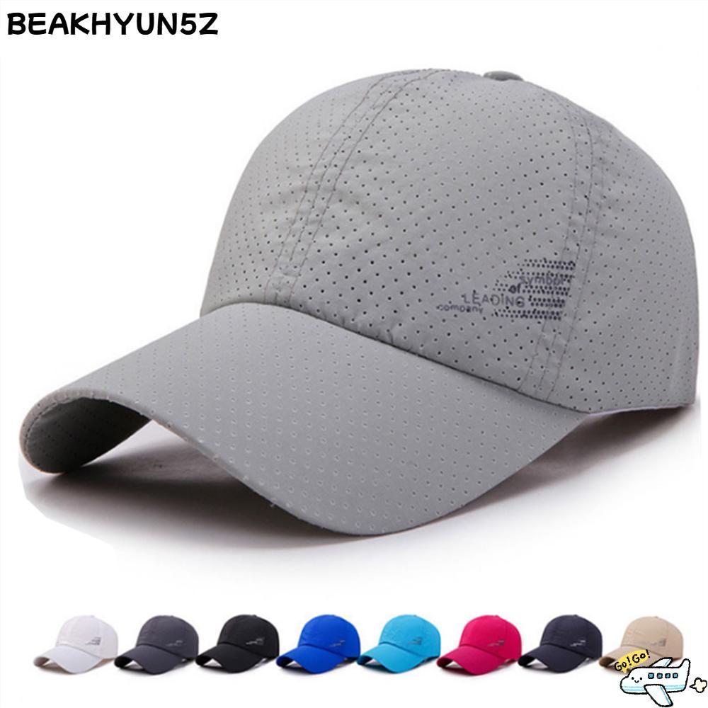 BEAKHYUN5Z หมวกตกปลากอล์ฟกีฬากลางแจ้งหมวกเบสบอลแบบปรับได้ระบายอากาศ
