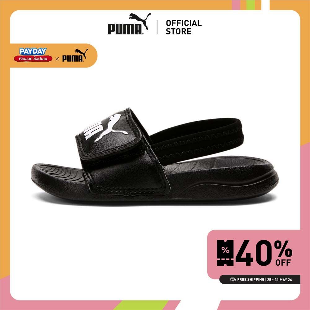 PUMA Kids รองเท้าแตะเด็กเล็กมีสายคาดด้านหลัง Popcat 20 สีดำ - 37386201
