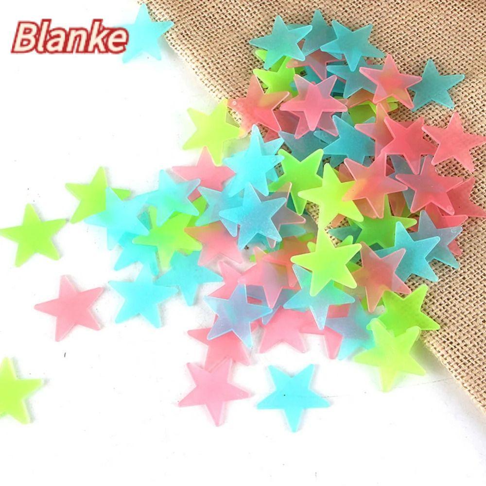 BLANKE 100 ชิ้น/เซ็ต Luminous สติ๊กเกอร์ติดผนัง, DIY เครื่องประดับเนอสเซอรี่ Luminous Decal, แฟชั่นที่มีสีสัน Star Glow In The Dark Fluorescent Wall Art Decals เด็กตกแต่งห้องเด็ก