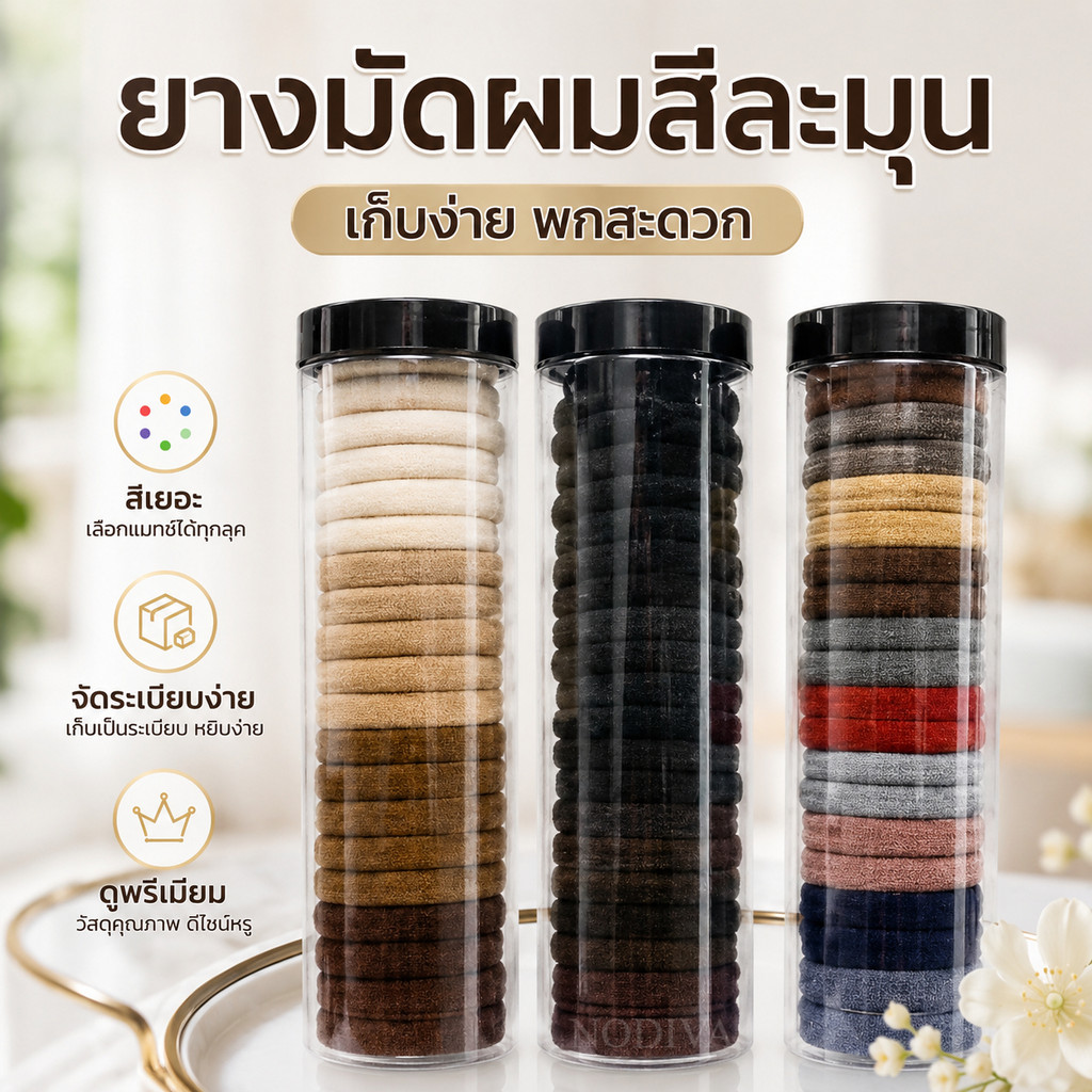 พร้อมส่ง ยางมัดผมผ้ากำมะหยี่ สไตล์เกาหลี ยืดหยุ่นสูง กันลื่น 20ชิ้น หลากสี