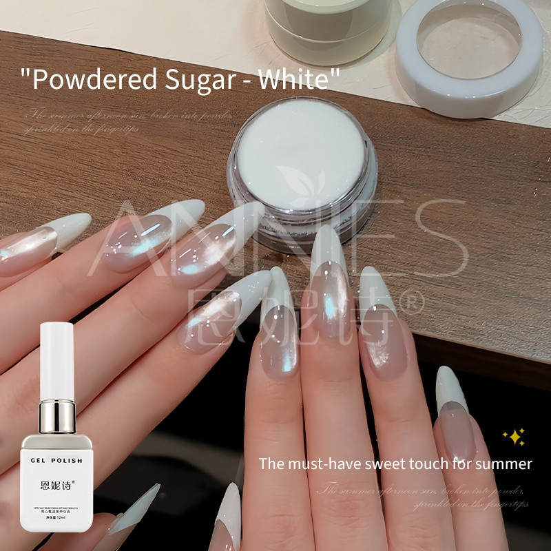 ANNIES ผงน้ําตาลตกแต่งเล็บอุปกรณ์แต่งเล็บกระพริบ Frosted