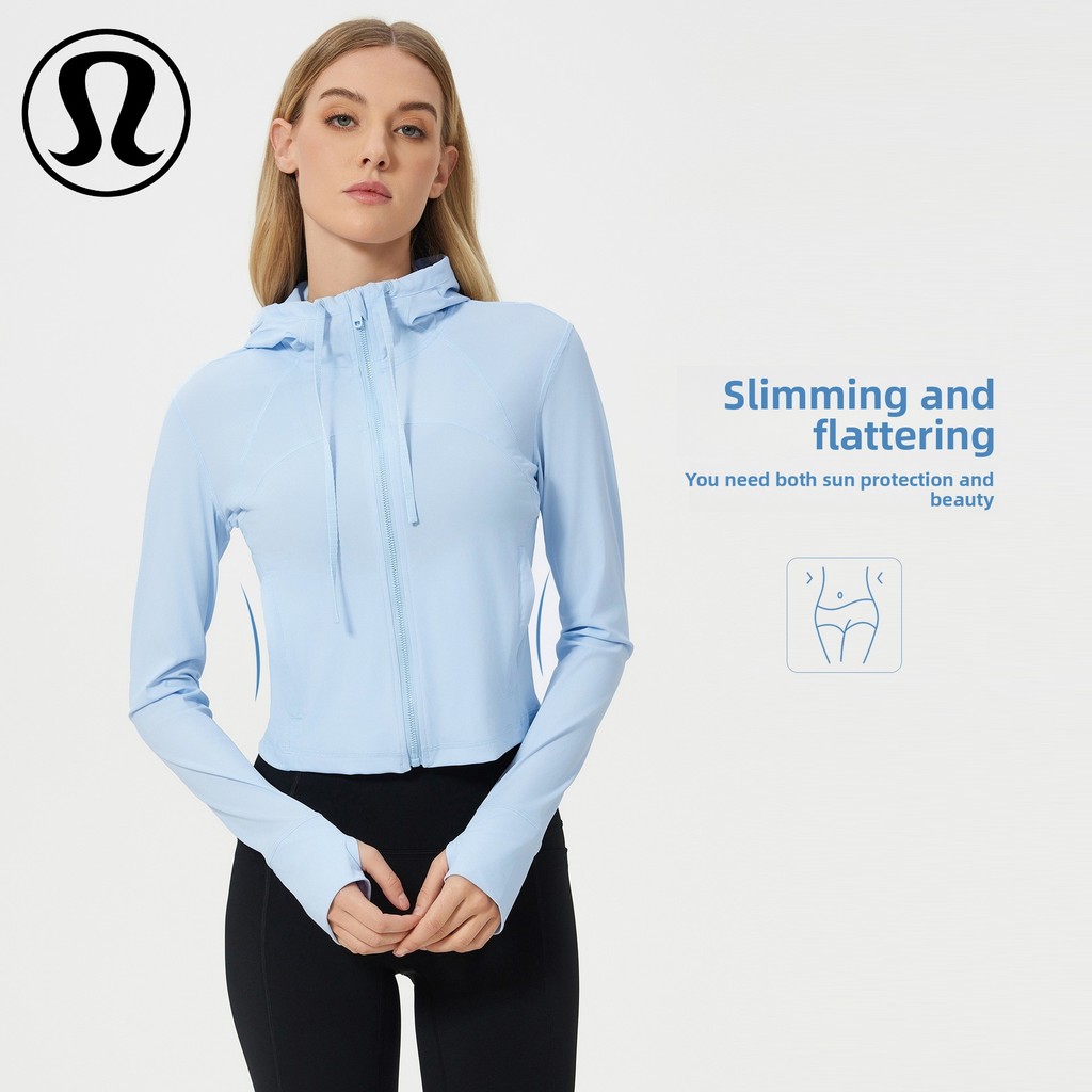 Lulu Summer Cool ม่านบังแดดกลางแจ้งป้องกันรังสีอัลตราไวโอเลตน้ําหนักเบา Quick-Drying Breathable Hooded ครีมกันแดดเสื้อผ้า