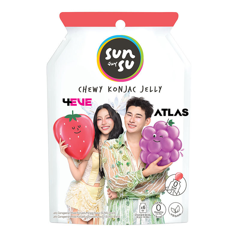 ซันซุ เยลลี่ พีช & ลิ้นจี่ 96 ก. x 6 (SUNSU Jelly Peach & Lychee 96 g x 6) โปโลแมน POLOMAN