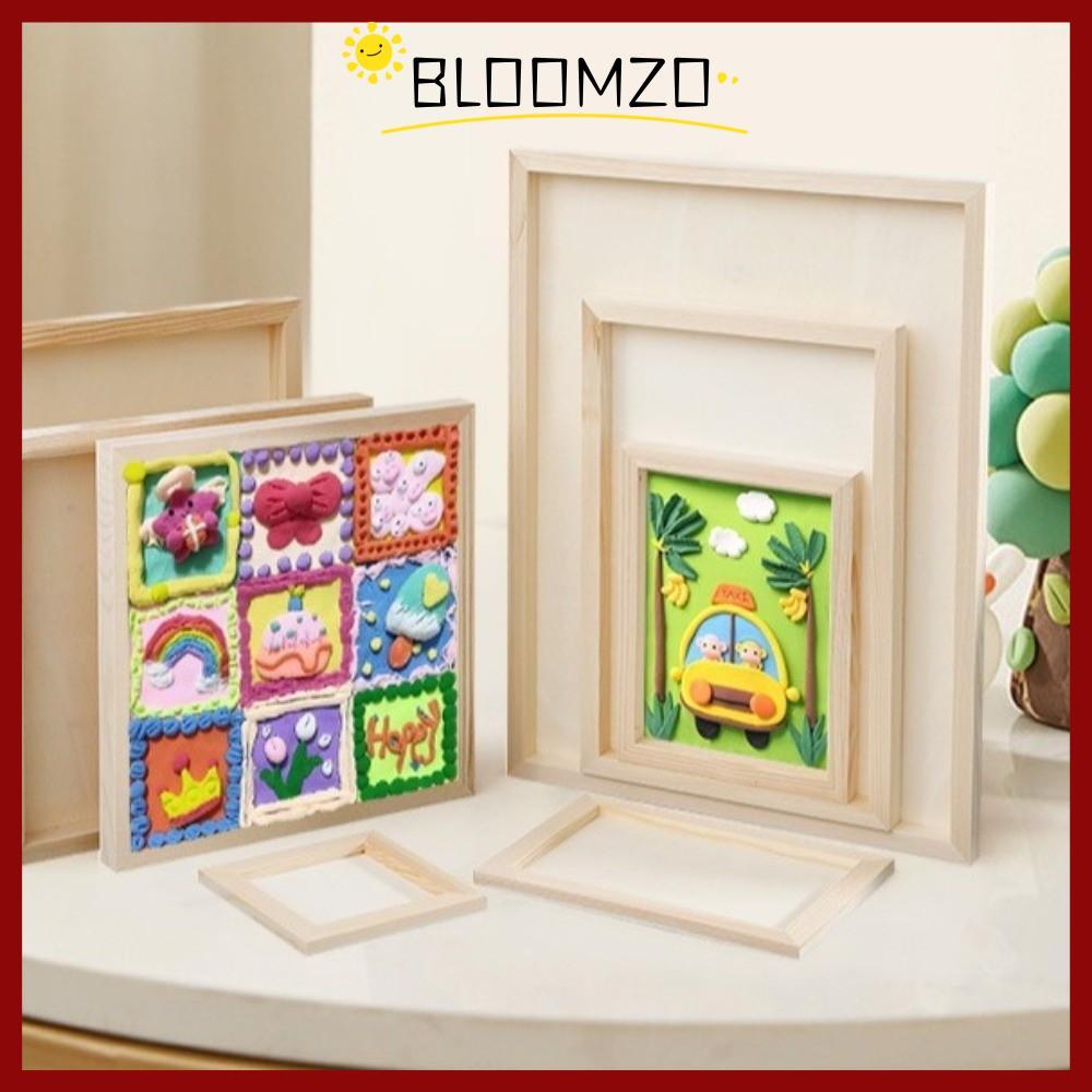 จัดส่งจากประเทศไทย กรอบรูปBLOOMZO, ไม้ Cbacktive Blank Clay Frame, ของขวัญเด็กหลายขนาด Party Decor DIY ไม้ผู้ถือภาพเด็กภาพวาดวาด