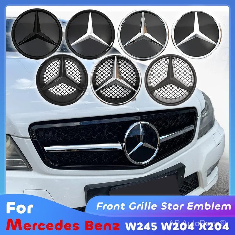 ตราสัญลักษณ์ดาวกระจังหน้าสําหรับ Mercedes-Benz B-Class W245 2009-2011, C-Class W204 2008-2014, GLK-Class X204 2008-2012.