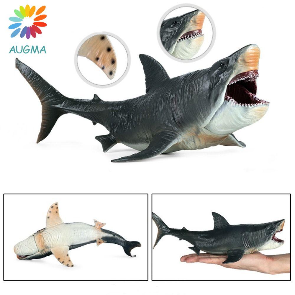 AUGMA Megalodon Action Figure, จําลอง Marine Life Ocean สัตว์รุ่น, ชีวภาพที่สมจริง Sea World Movable Jaw Big Shark รูปของขวัญวันเกิด